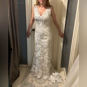Allure Bridals Ivory Floral Lace Gown